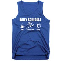 Skiing Winter Sports Gift Daily Schedule Ski Mountains Skiing Gift Tank Top