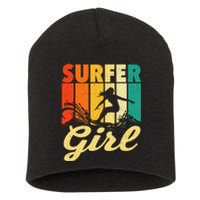 Surfer Waves Surfing Trainer Surfboard Lover Short Acrylic Beanie