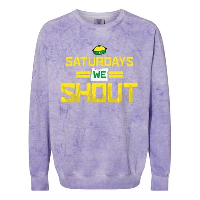 Saturdays We Shout For Oregon Colorblast Crewneck Sweatshirt