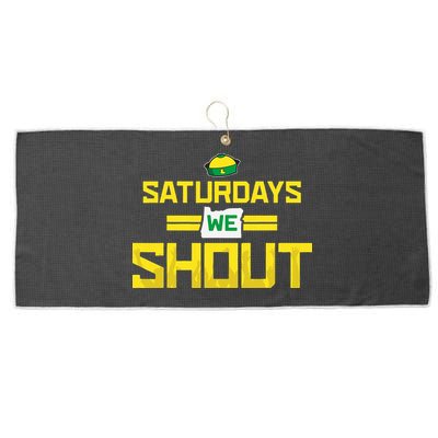 Saturdays We Shout For Oregon Large Microfiber Waffle Golf Towel