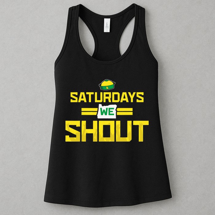 Saturdays We Shout For Oregon Womens Tank Top