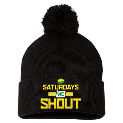 Saturdays We Shout For Oregon Pom Pom 12in Knit Beanie