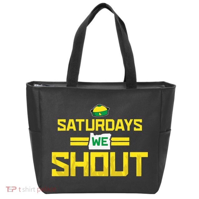 Saturdays We Shout For Oregon Zip Tote Bag