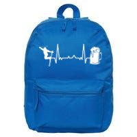 Skiing Winter Sports Gift Heartbeat Ekg Skier Ski Skiing Gift 16 in Basic Backpack