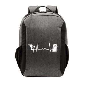 Skiing Winter Sports Gift Heartbeat Ekg Skier Ski Skiing Gift Vector Backpack