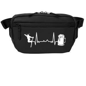 Skiing Winter Sports Gift Heartbeat Ekg Skier Ski Skiing Gift Crossbody Pack