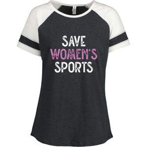 Save Womens Sports Support Riley Gaines Enza Ladies Jersey Colorblock Tee