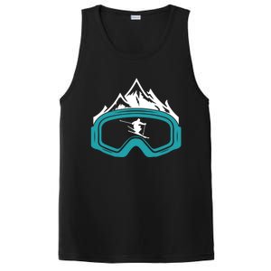 Skiing Winter Sports Cute Gift Skier Ski Mountains Skiing Gift PosiCharge Competitor Tank