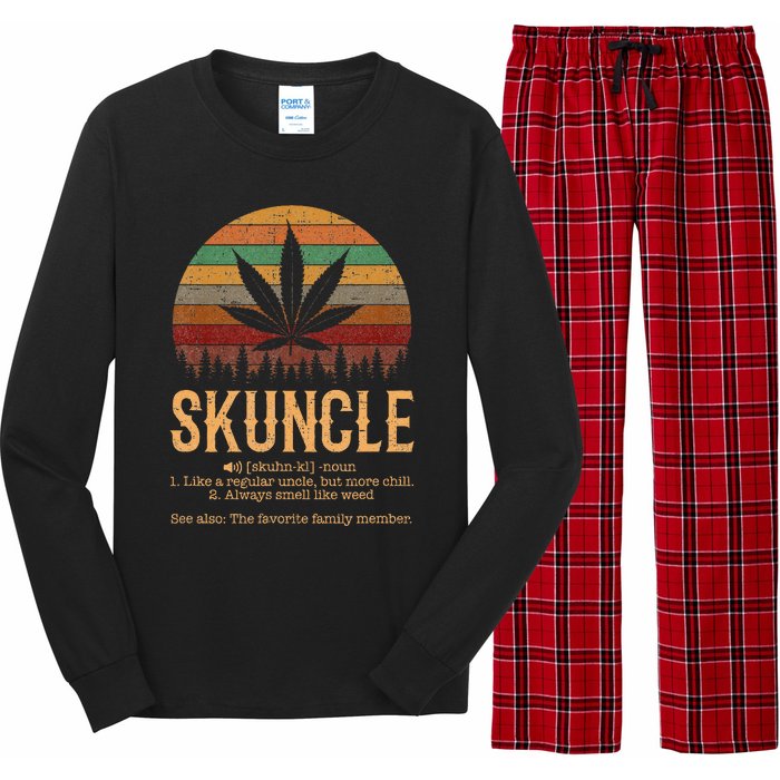 Skunkle Weed Smoker Funny Weed Marijuana Long Sleeve Pajama Set