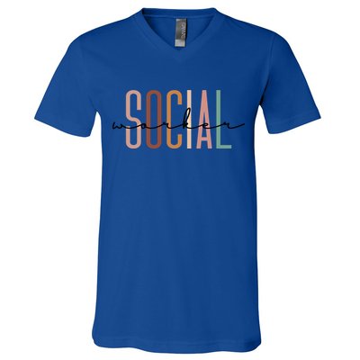 Social Worker Social Work Life Coworker Gift V-Neck T-Shirt