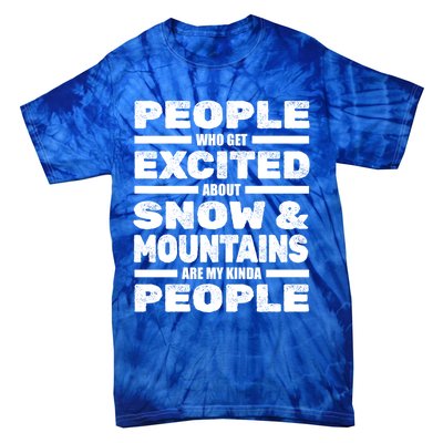 Skiing Winter Sports Great Gift Skier Ski Snow Mountains Skiing Funny Gift Tie-Dye T-Shirt