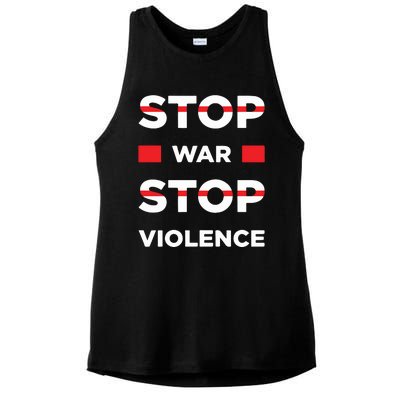 Stop War Stop Violence Ladies PosiCharge Tri-Blend Wicking Tank