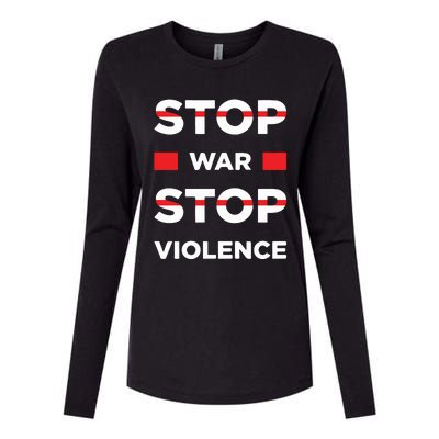 Stop War Stop Violence Womens Cotton Relaxed Long Sleeve T-Shirt