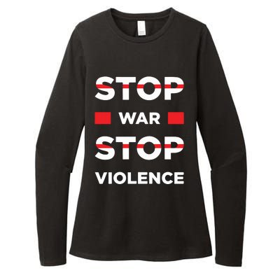 Stop War Stop Violence Womens CVC Long Sleeve Shirt