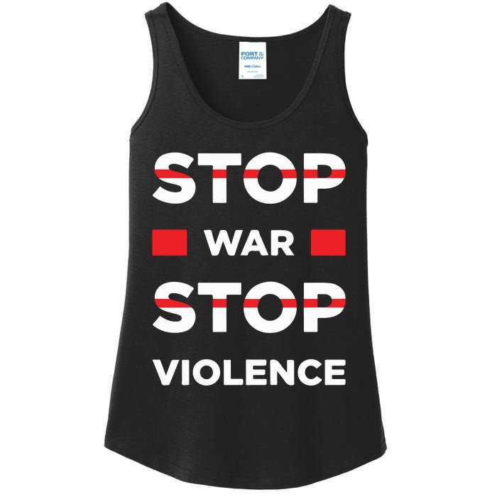 Stop War Stop Violence Ladies Essential Tank