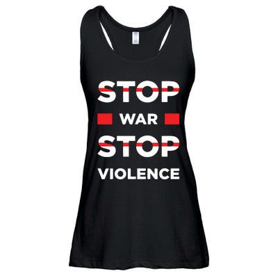 Stop War Stop Violence Ladies Essential Flowy Tank