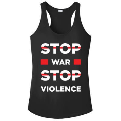 Stop War Stop Violence Ladies PosiCharge Competitor Racerback Tank