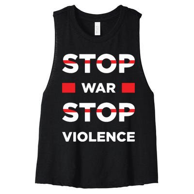 Stop War Stop Violence Women's Racerback Cropped Tank