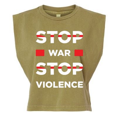 Stop War Stop Violence Garment-Dyed Women's Muscle Tee