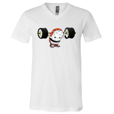 Sushi Weightlifting V-Neck T-Shirt