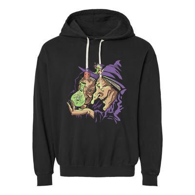 Scary Witch Garment-Dyed Fleece Hoodie