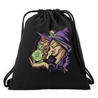 Scary Witch Drawstring Bag