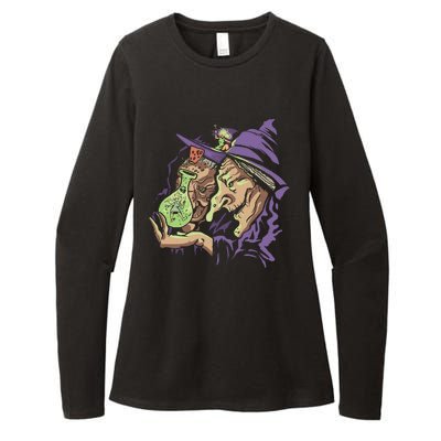 Scary Witch Womens CVC Long Sleeve Shirt