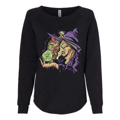 Scary Witch Womens California Wash Sweatshirt