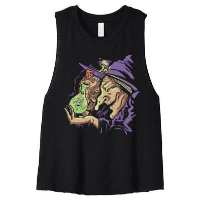 Scary Witch Women's Racerback Cropped Tank