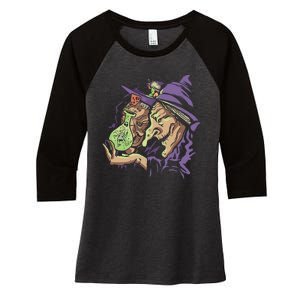 Scary Witch Women's Tri-Blend 3/4-Sleeve Raglan Shirt