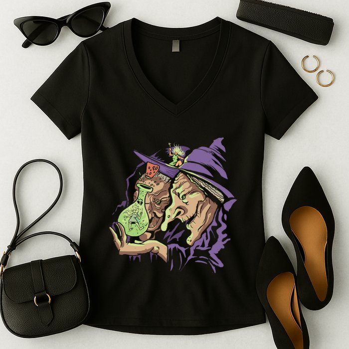 Scary Witch Women's V-Neck T-Shirt