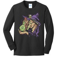 Scary Witch Kids Long Sleeve Shirt