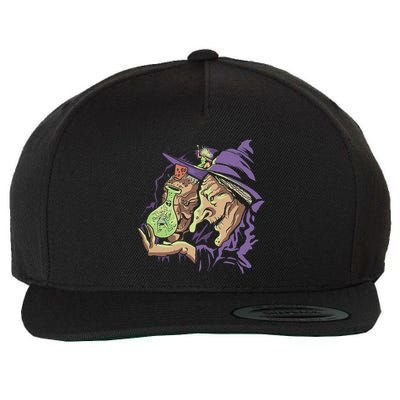 Scary Witch Wool Snapback Cap