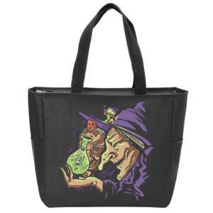 Scary Witch Zip Tote Bag