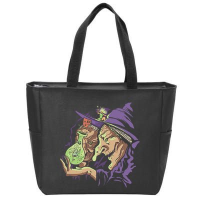 Scary Witch Zip Tote Bag
