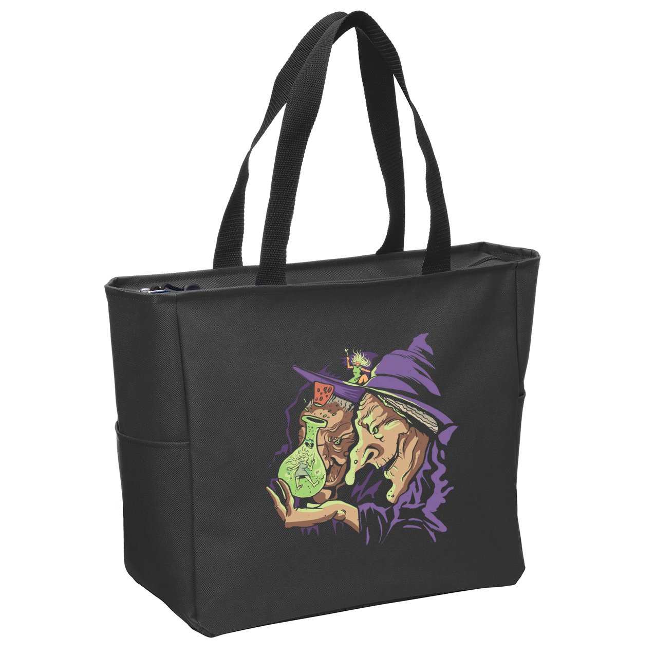 Scary Witch Zip Tote Bag