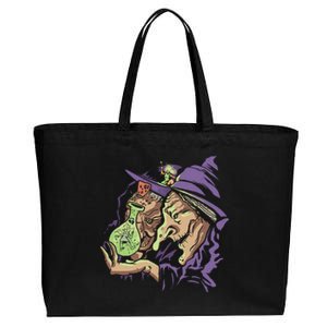 Scary Witch Cotton Canvas Jumbo Tote