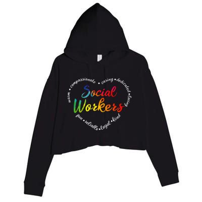 Social Worker Social Work Caseworker Public Servant Themed Crop Fleece Hoodie