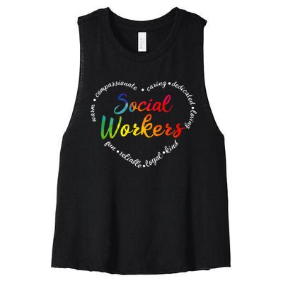 Social Worker Social Work Caseworker Public Servant Themed Women's Racerback Cropped Tank