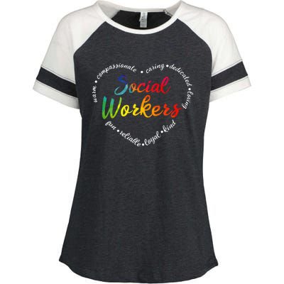 Social Worker Social Work Caseworker Public Servant Themed Enza Ladies Jersey Colorblock Tee