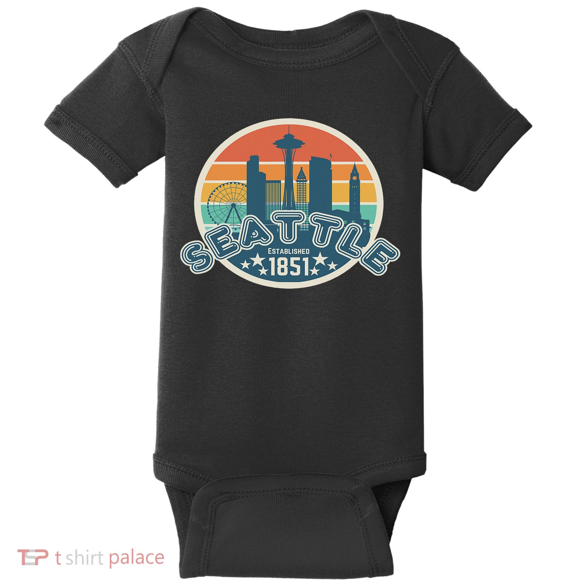Seattle Washington State Hiking Camping Women Baby Bodysuit
