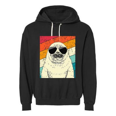 Seal With Sunglasses Animal Lovers Garment-Dyed Fleece Hoodie