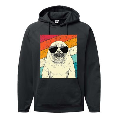 Seal With Sunglasses Animal Lovers Performance Fleece Hoodie