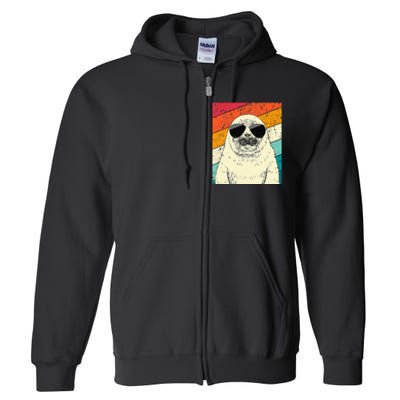 Seal With Sunglasses Animal Lovers Full Zip Hoodie