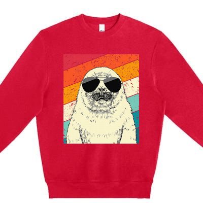 Seal With Sunglasses Animal Lovers Premium Crewneck Sweatshirt