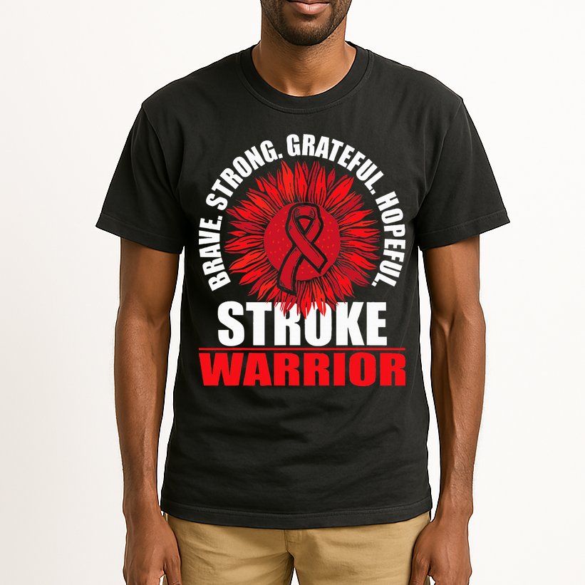 Stroke Warrior  Stroke Survivor Red Awareness Ribbon Tall T-Shirt