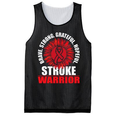 Stroke Warrior  Stroke Survivor Red Awareness Ribbon Mesh Reversible Basketball Jersey Tank