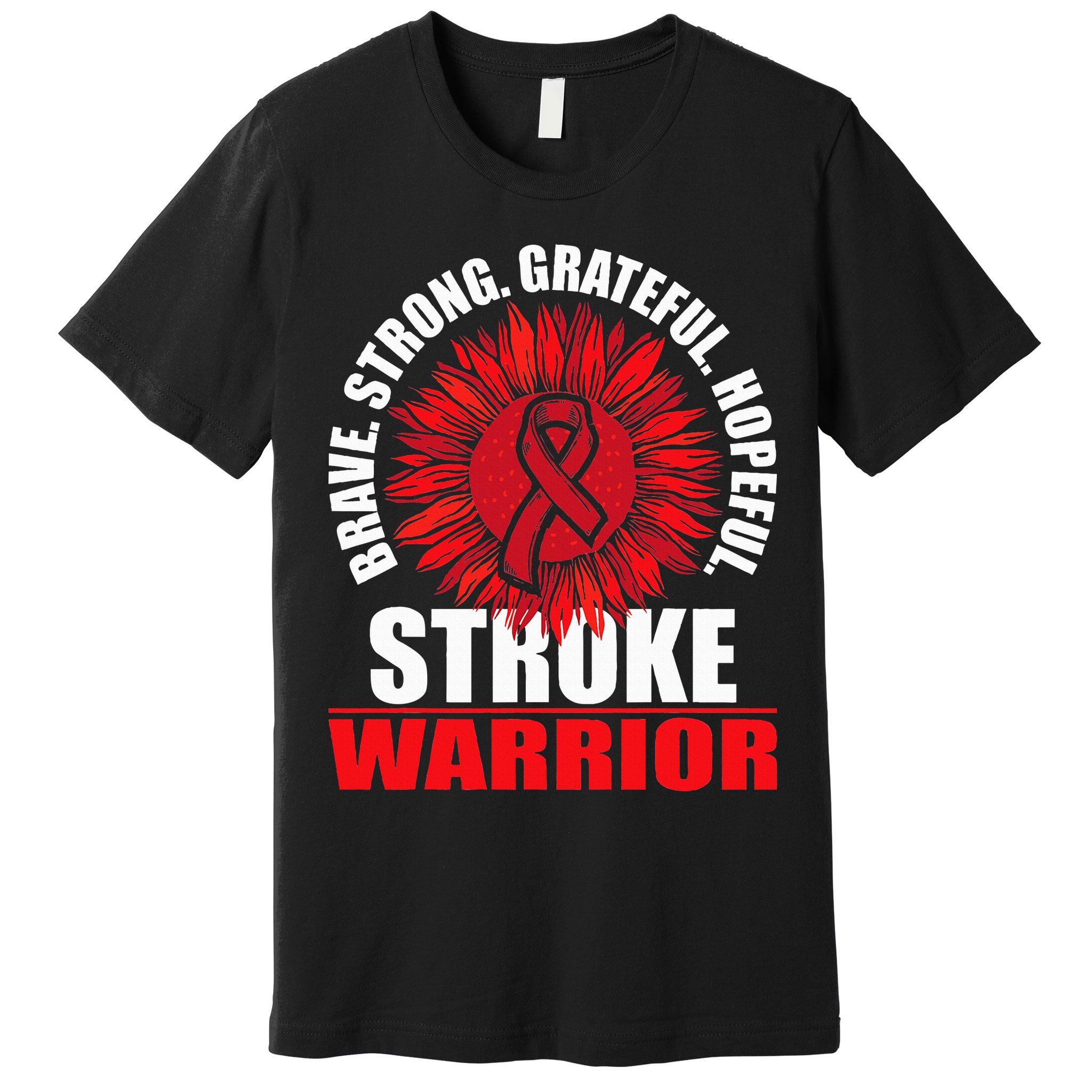 Stroke Warrior  Stroke Survivor Red Awareness Ribbon Premium T-Shirt