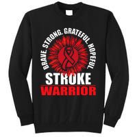 Stroke Warrior  Stroke Survivor Red Awareness Ribbon Tall Sweatshirt