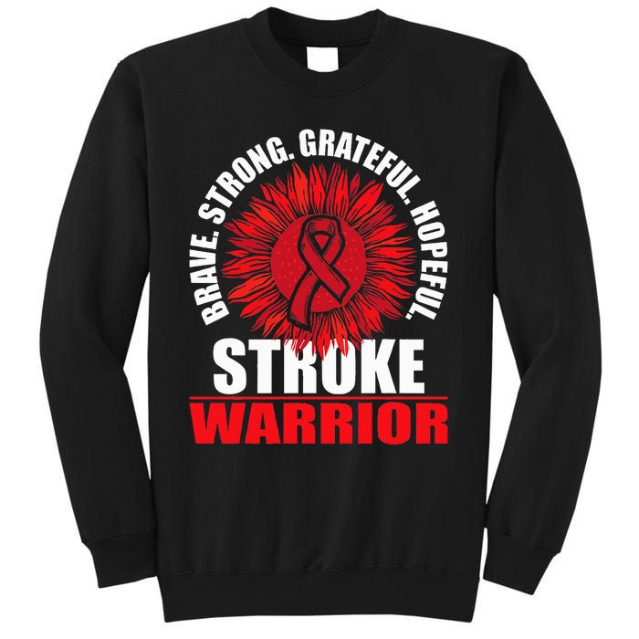 Stroke Warrior  Stroke Survivor Red Awareness Ribbon Tall Sweatshirt